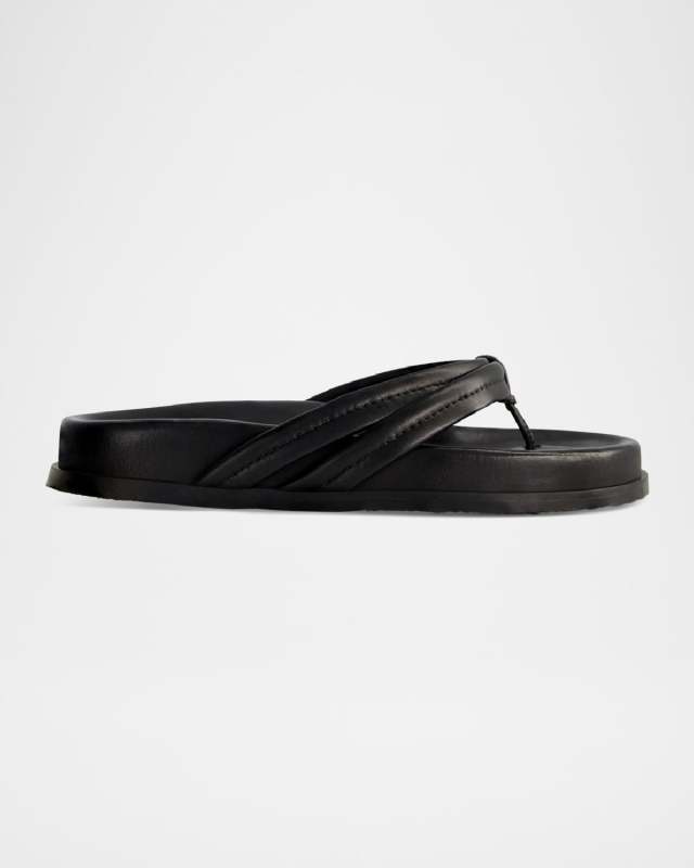 Miami Sporty Leather Thong Sandals